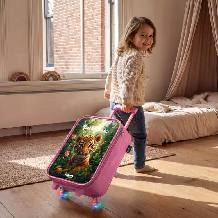 Children's suitcase with name - Pink - Tommy tiger — 2