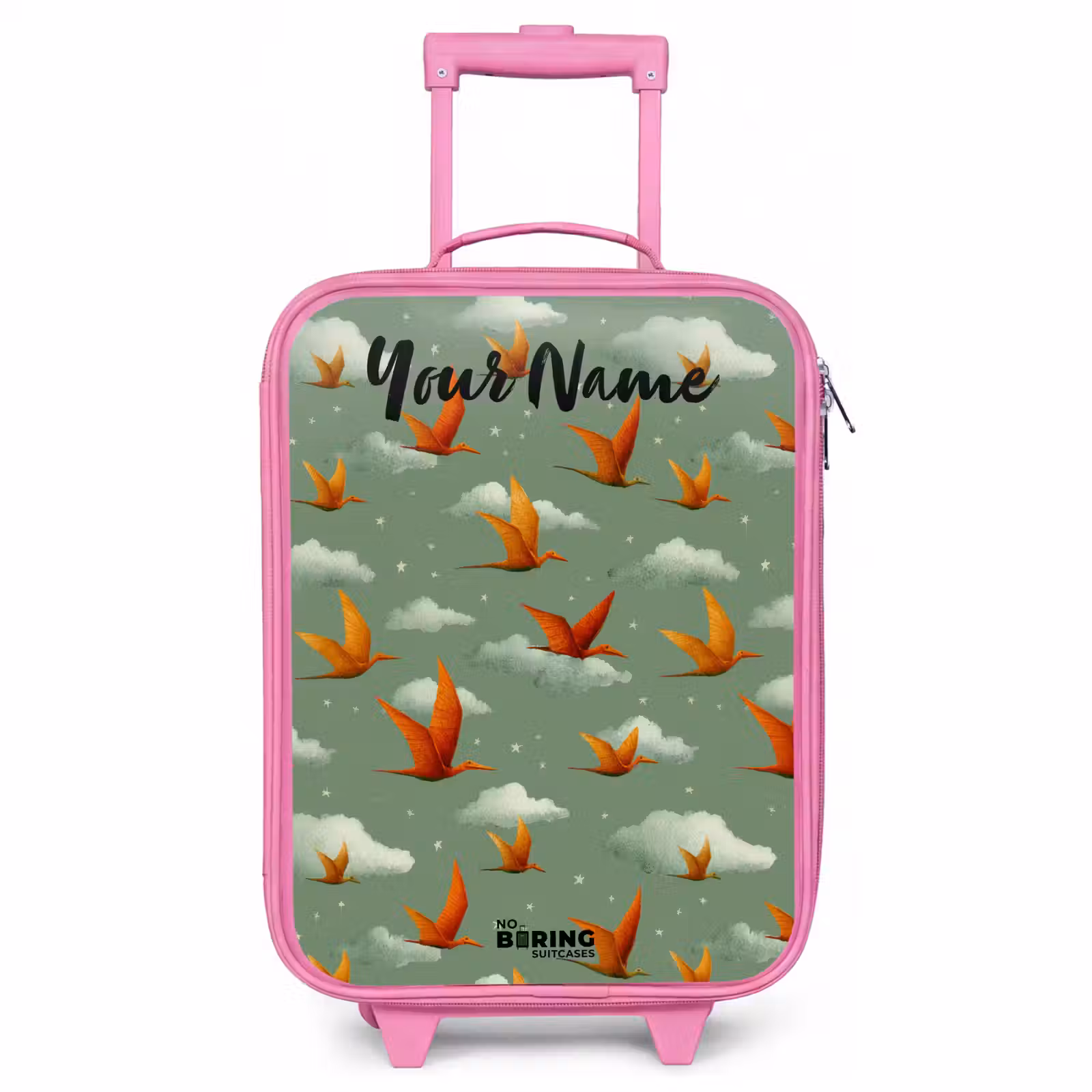 Children's suitcase with name - Pink - Pattern - Dino - Pterosaurs — 1