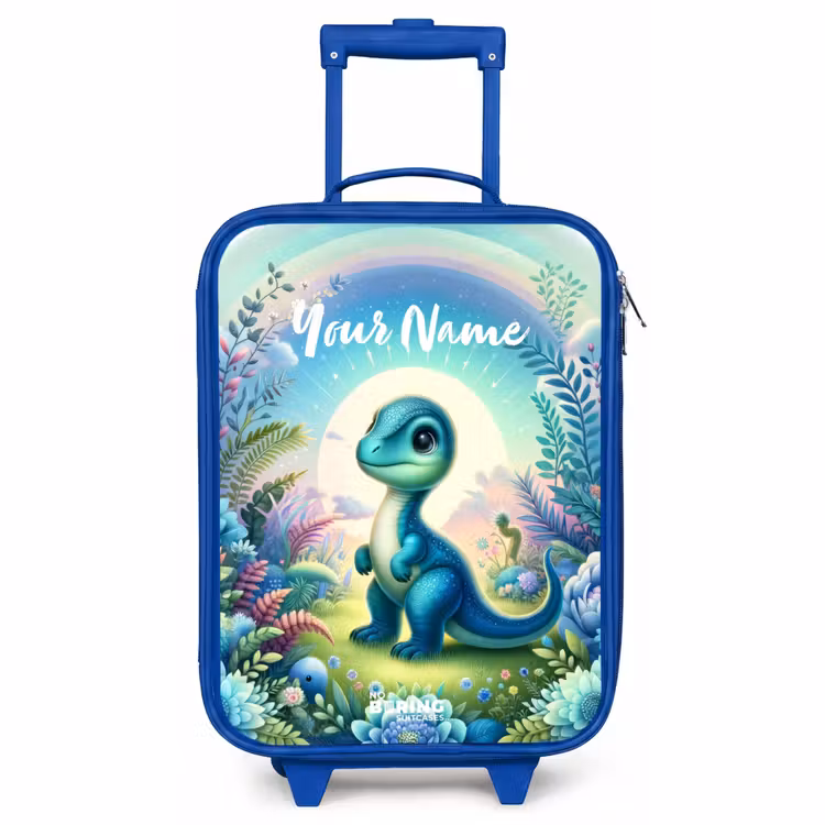 Children's suitcase with name - Blue - Django Dino — 1