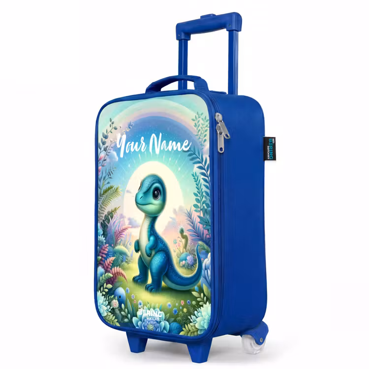 Children's suitcase with name - Blue - Django Dino — 5