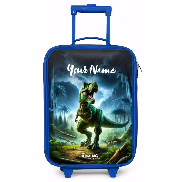 Children's suitcase with name - Blue - Junglosaurus — 1