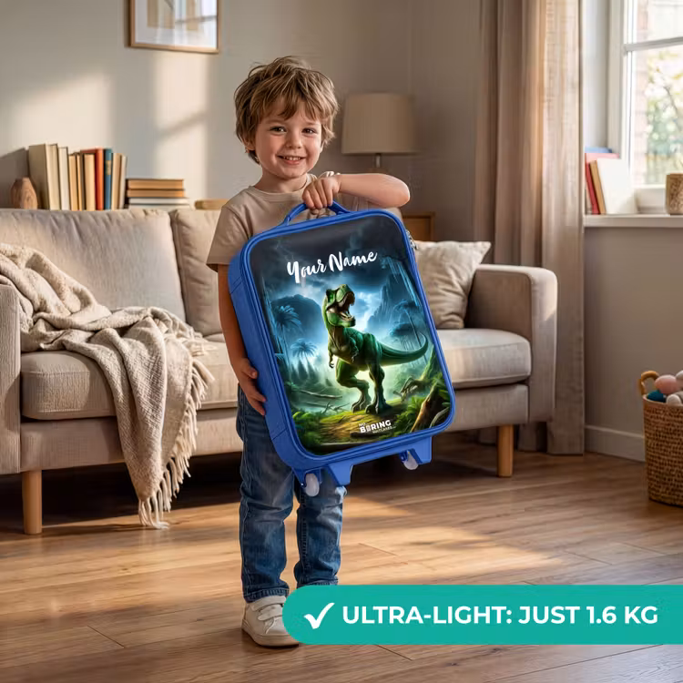 Children's suitcase with name - Blue - Junglosaurus — 3