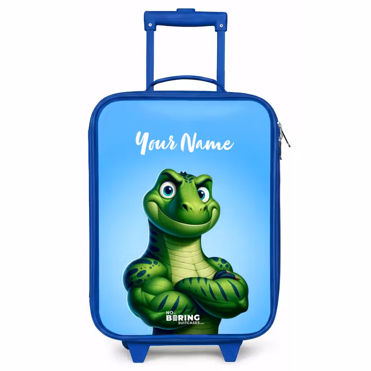 Children's suitcase with name - Blue - Musclesaurus — 1