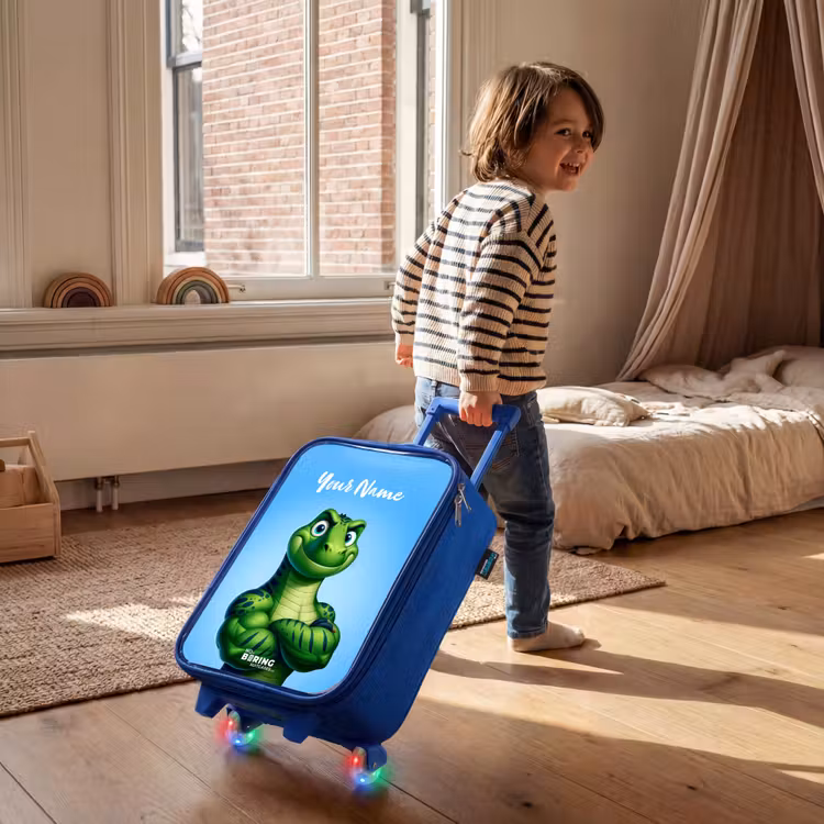 Children's suitcase with name - Blue - Musclesaurus — 2