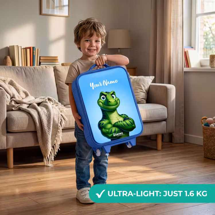 Children's suitcase with name - Blue - Musclesaurus — 3