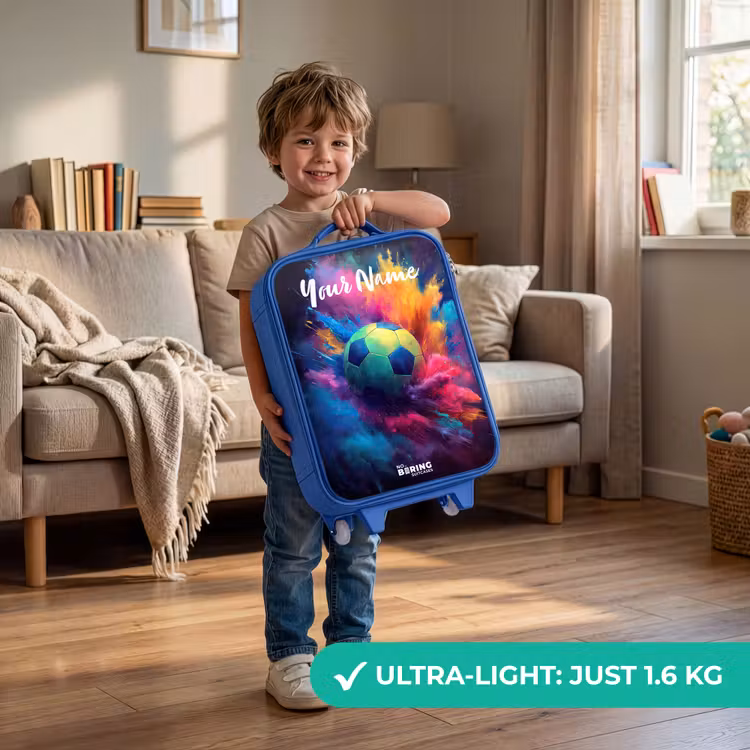 Children's suitcase with name - Blue - Neon - Ball - Colorful — 3