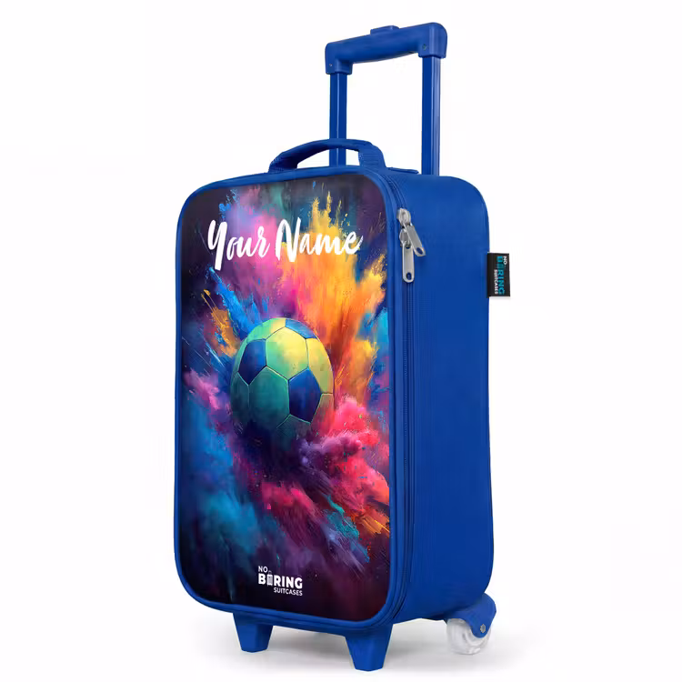 Children's suitcase with name - Blue - Neon - Ball - Colorful — 5
