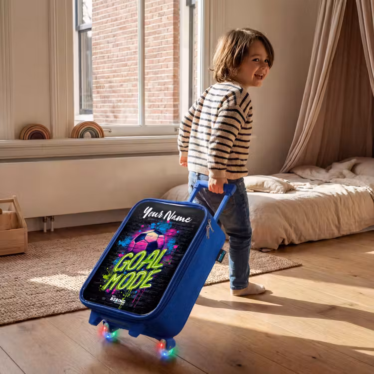 Children's suitcase with name - Blue - Neon - Graffiti - Football - Colorful — 2