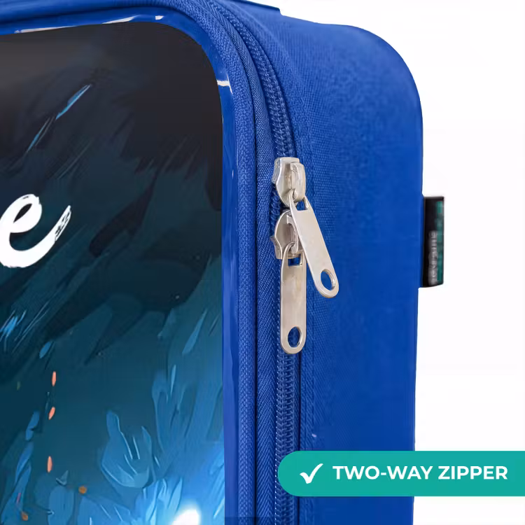 Children's suitcase with name - Blue - Neon - Net - Football - Colorful — 6