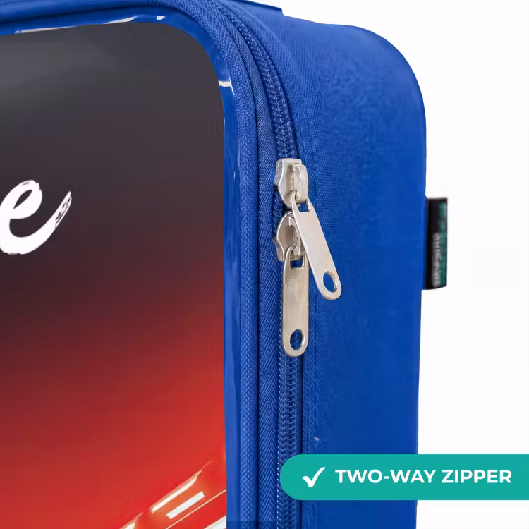 Children's suitcase with name - Blue - Race car - Lighting - Neon - Red — 6