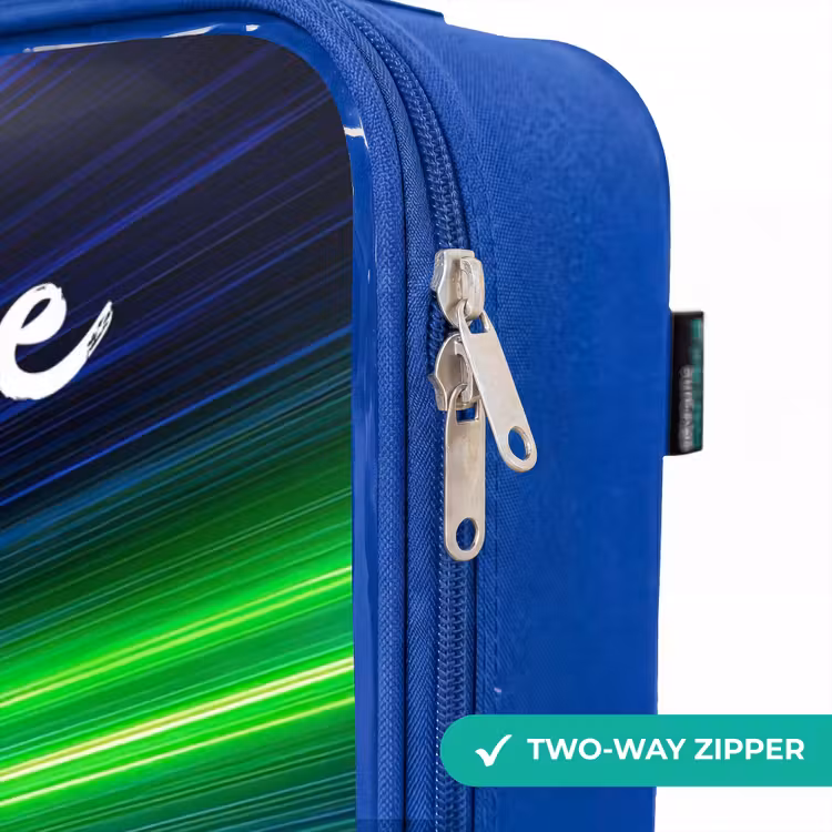 Children's suitcase with name - Blue - Sports car - Green - Speed Lines - Neon — 6
