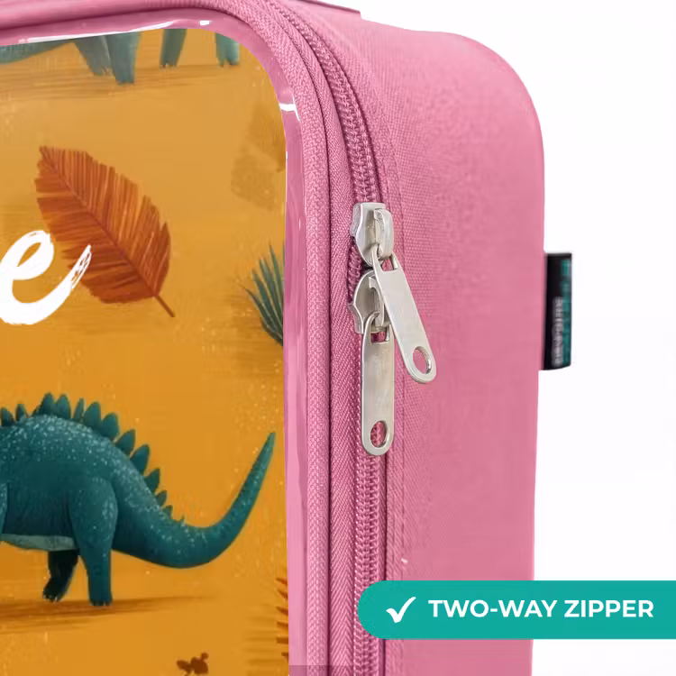 Children's suitcase with name - Pink - Dino - Animals - Pattern — 4