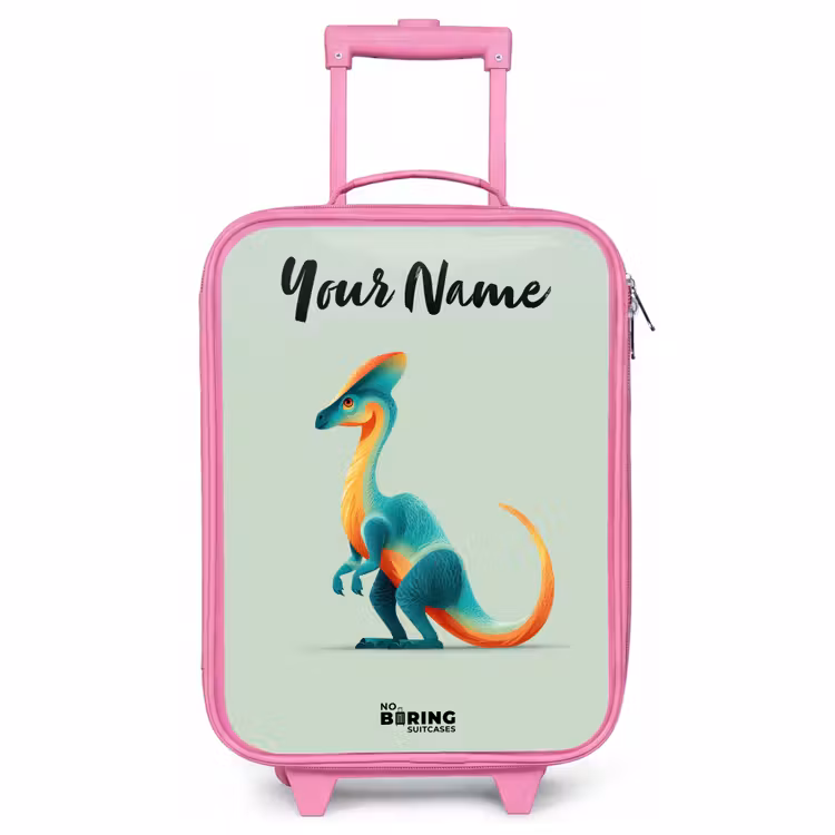 Children's suitcase with name - Pink - Dino - Blue - Animal — 1