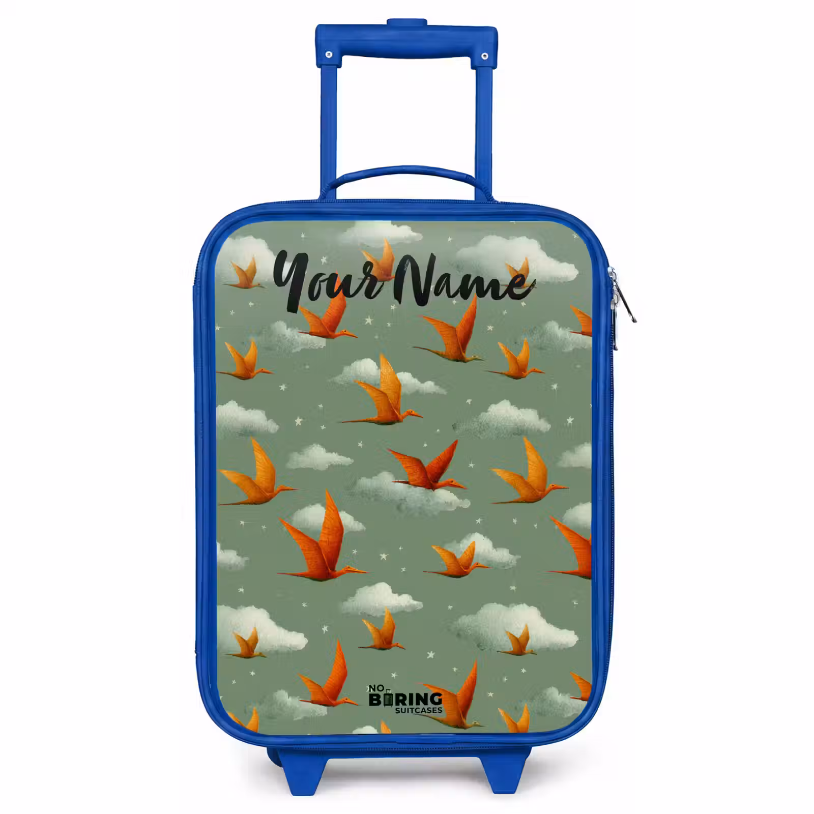 Children's suitcase with name - Blue - Pattern - Dino - Pterosaurs — 1
