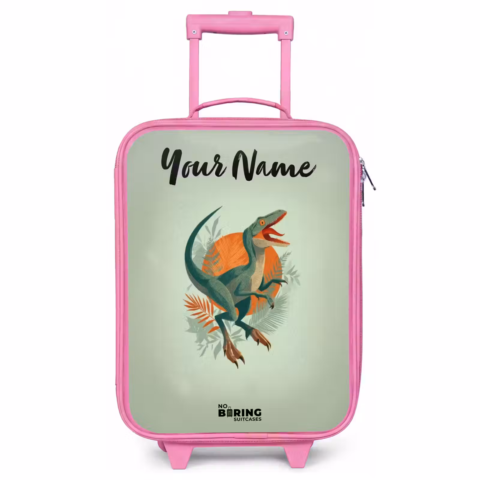 Children's suitcase with name - Pink - Animal - Dino - Nature — 1