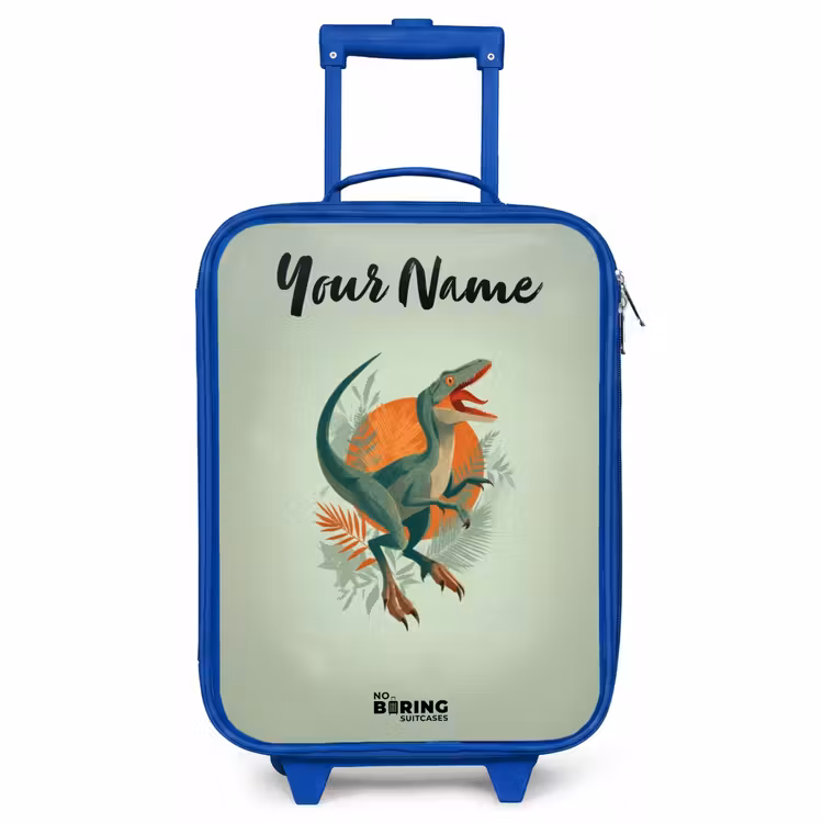 Children's suitcase with name - Blue - Animal - Dino - Nature — 1