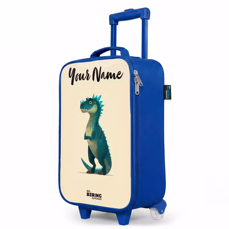 Children's suitcase with name - Blue - Dino - Animal - Blue - Green — 5