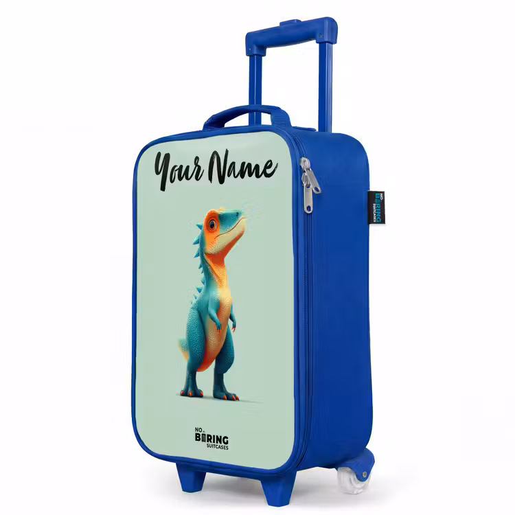 Children's suitcase with name - Blue - Dino - Animal - Green - Orange — 5
