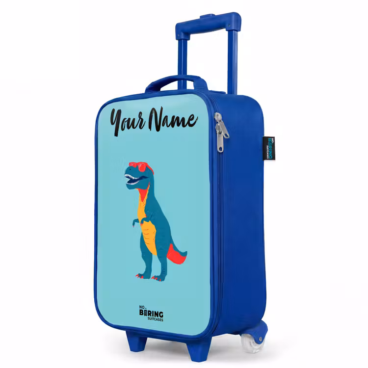 Children's suitcase with name - Blue - Dino - Animal - Sunglasses — 5