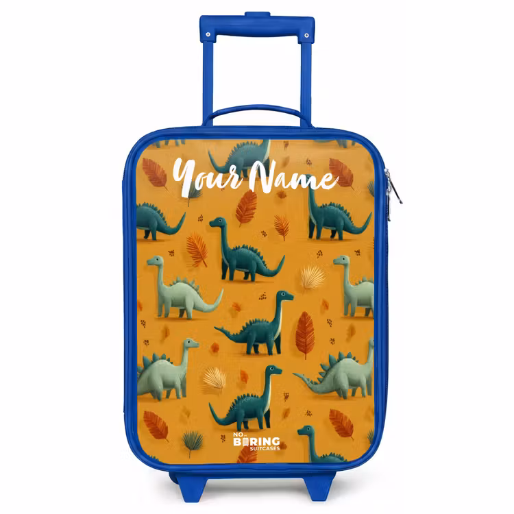 Children's suitcase with name - Blue - Dino - Animals - Pattern — 1