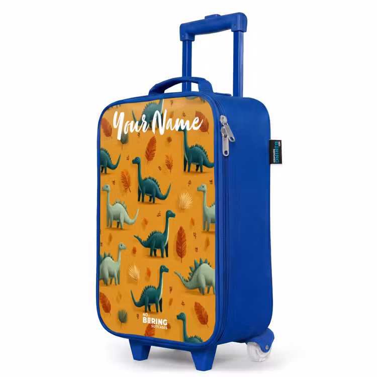 Children's suitcase with name - Blue - Dino - Animals - Pattern — 5