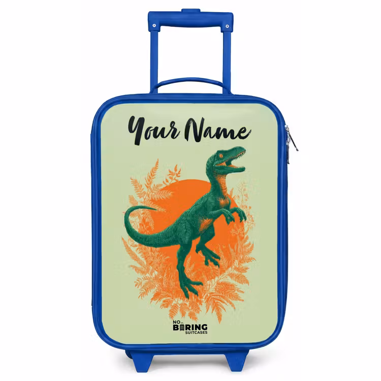 Children's suitcase with name - Blue - Dino - Nature - Green — 1