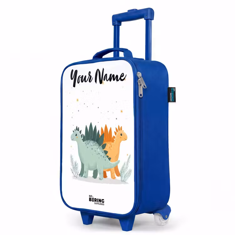 Children's suitcase with name - Blue - Dinos - Animals - Stars — 5
