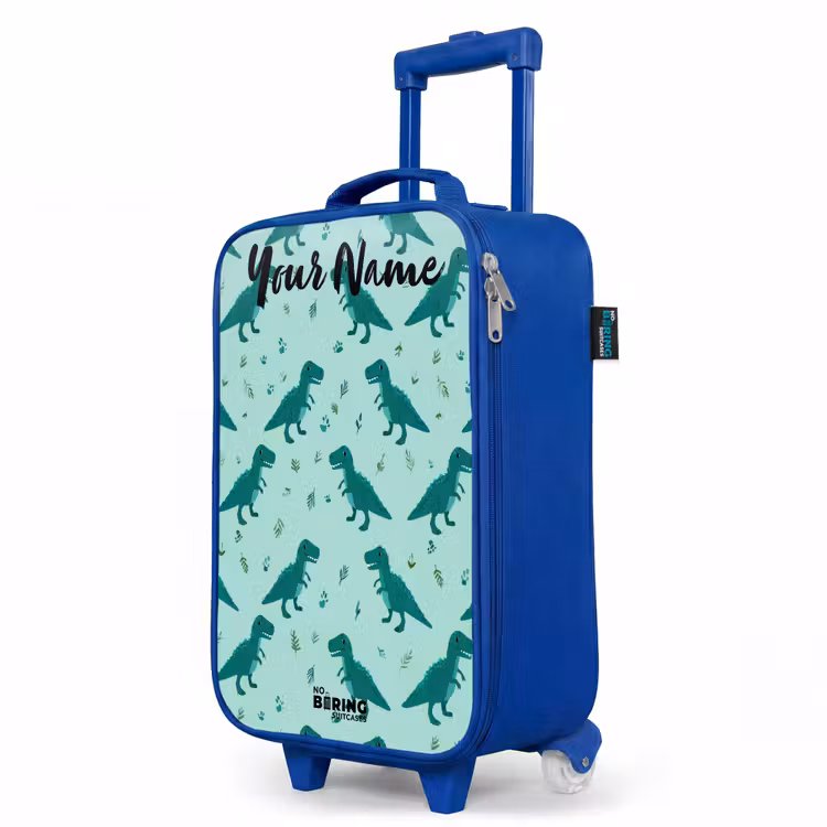 Children's suitcase with name - Blue - Dinos - Pattern - Green — 5