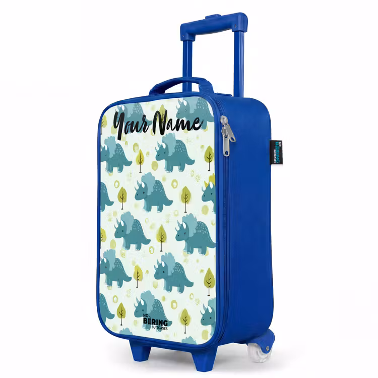 Children's suitcase with name - Blue - Dinos - Pattern - Nature — 5