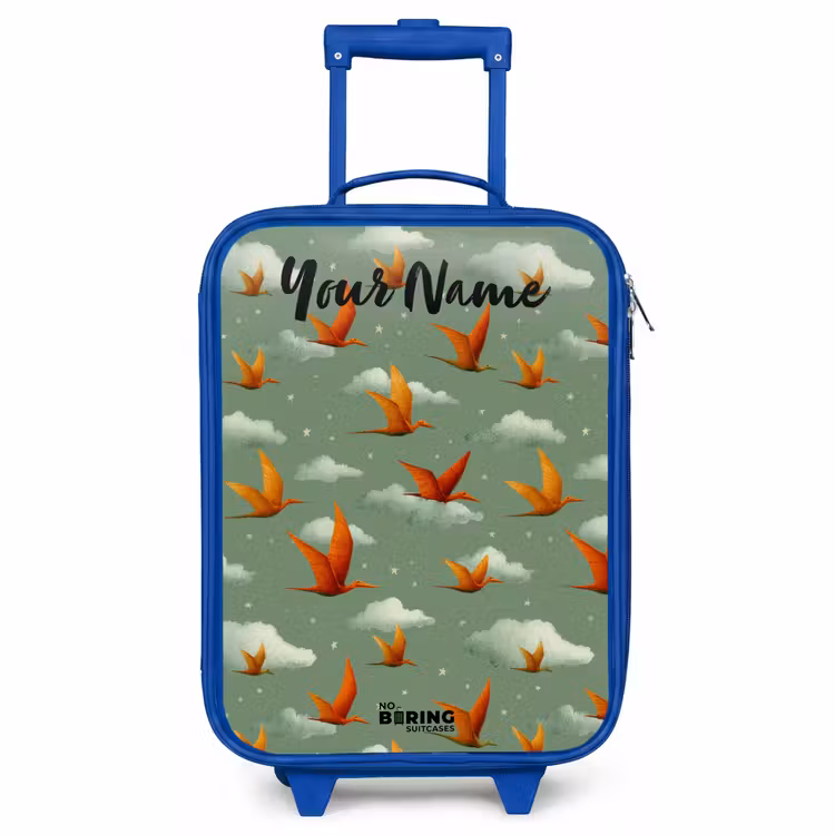 Children's suitcase with name - Blue - Pattern - Dino - Pterosaurs — 1