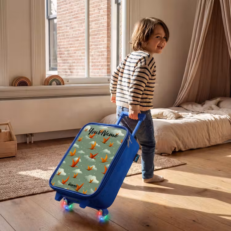 Children's suitcase with name - Blue - Pattern - Dino - Pterosaurs — 2