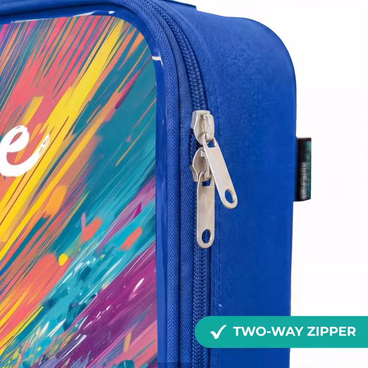 Children's suitcase with name - Blue - Race car - Abstract - Stripes - Blue — 6