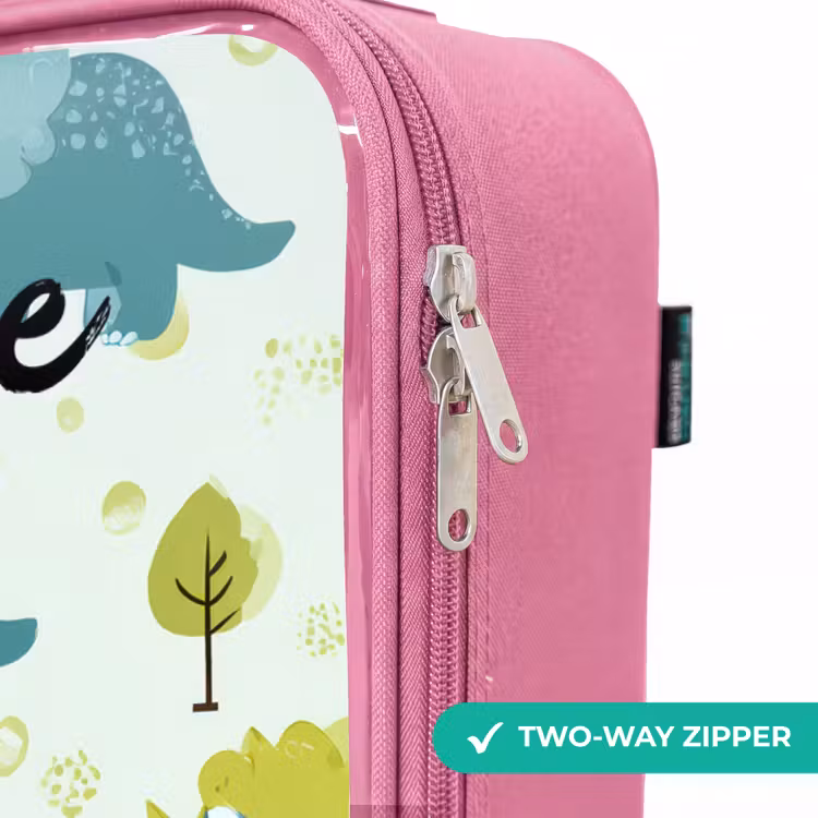 Children's suitcase with name - Pink - Dinos - Pattern - Nature — 4