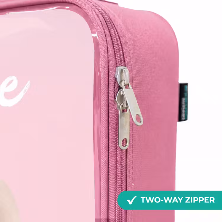Children's suitcase with name - Pink - Elephant - Gray - Baby - Trunk — 4