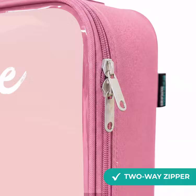 Children's suitcase with name - Pink - Giraffe - Eyelashes - Minimalist - Pink — 4