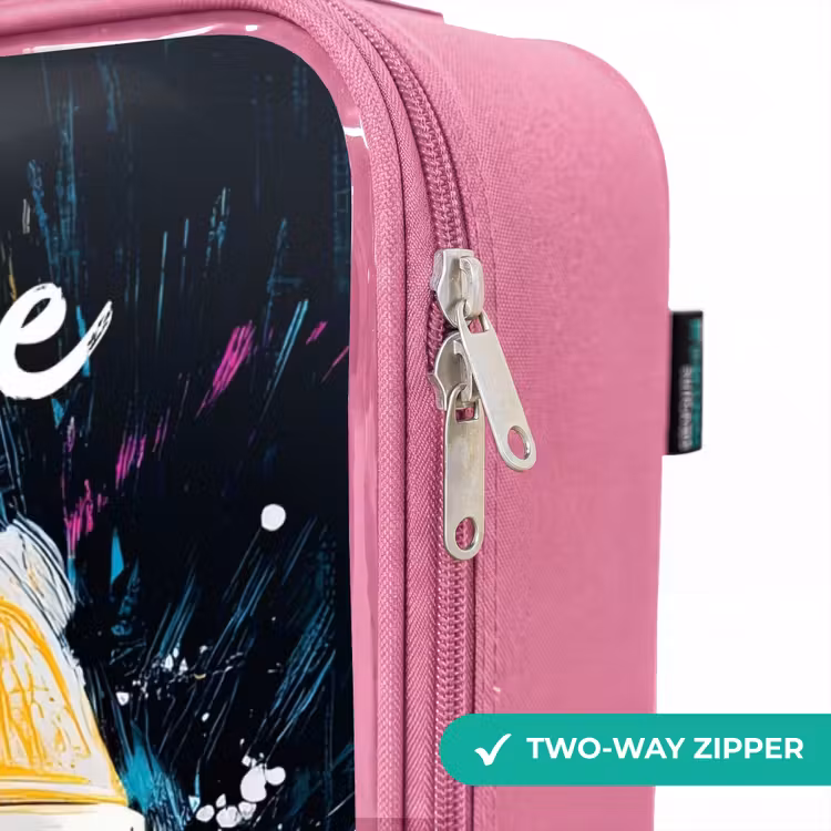 Children's suitcase with name - Pink - Racing helmet - Abstract - Paint - Colorful — 4
