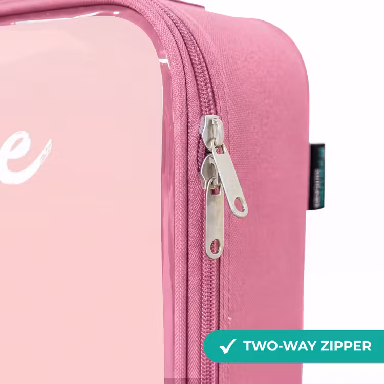 Children's suitcase with name - Pink - Smile - Otters - Pink - Illustration — 4