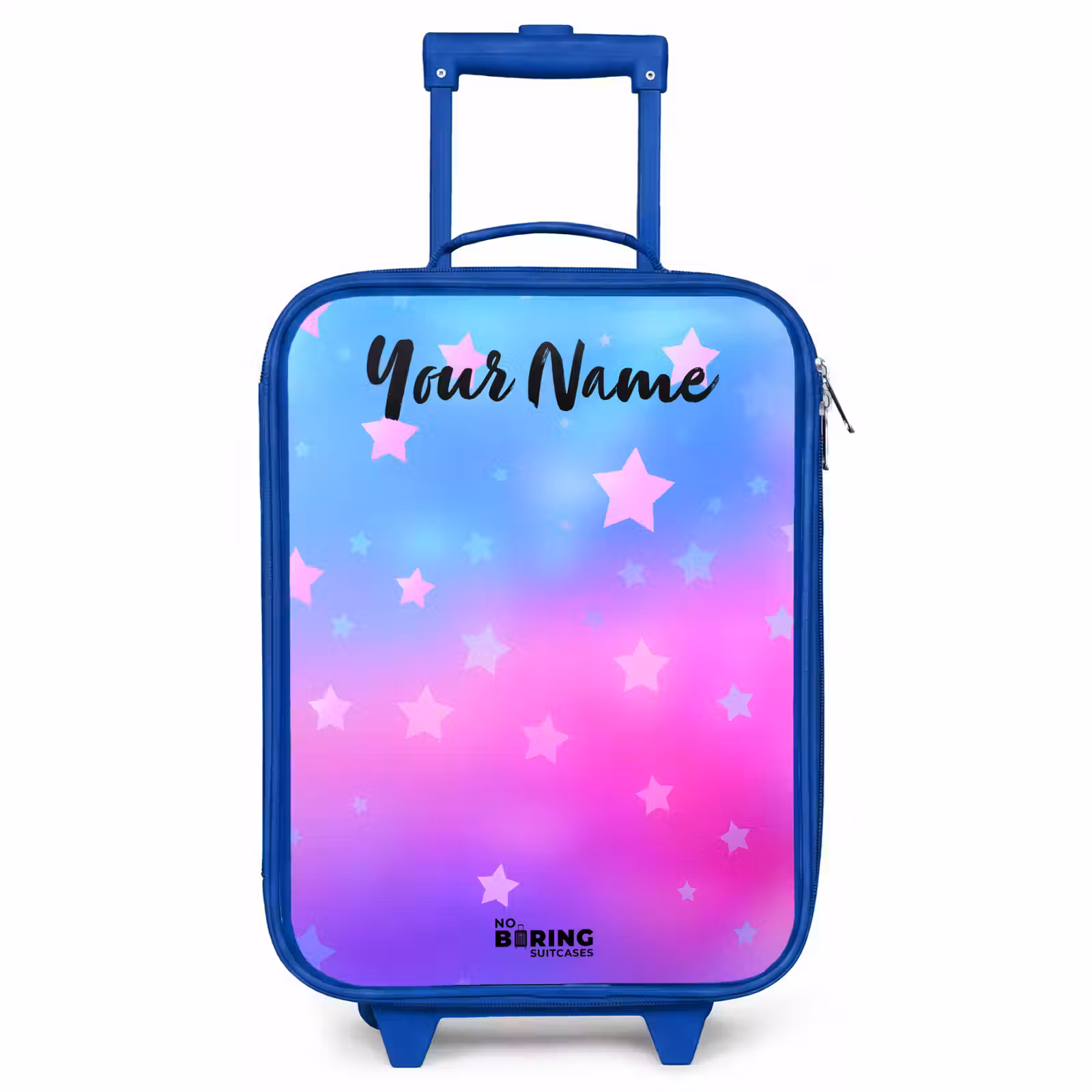 Children's suitcase with name - Blue - Stars - Pink - Blue — 1