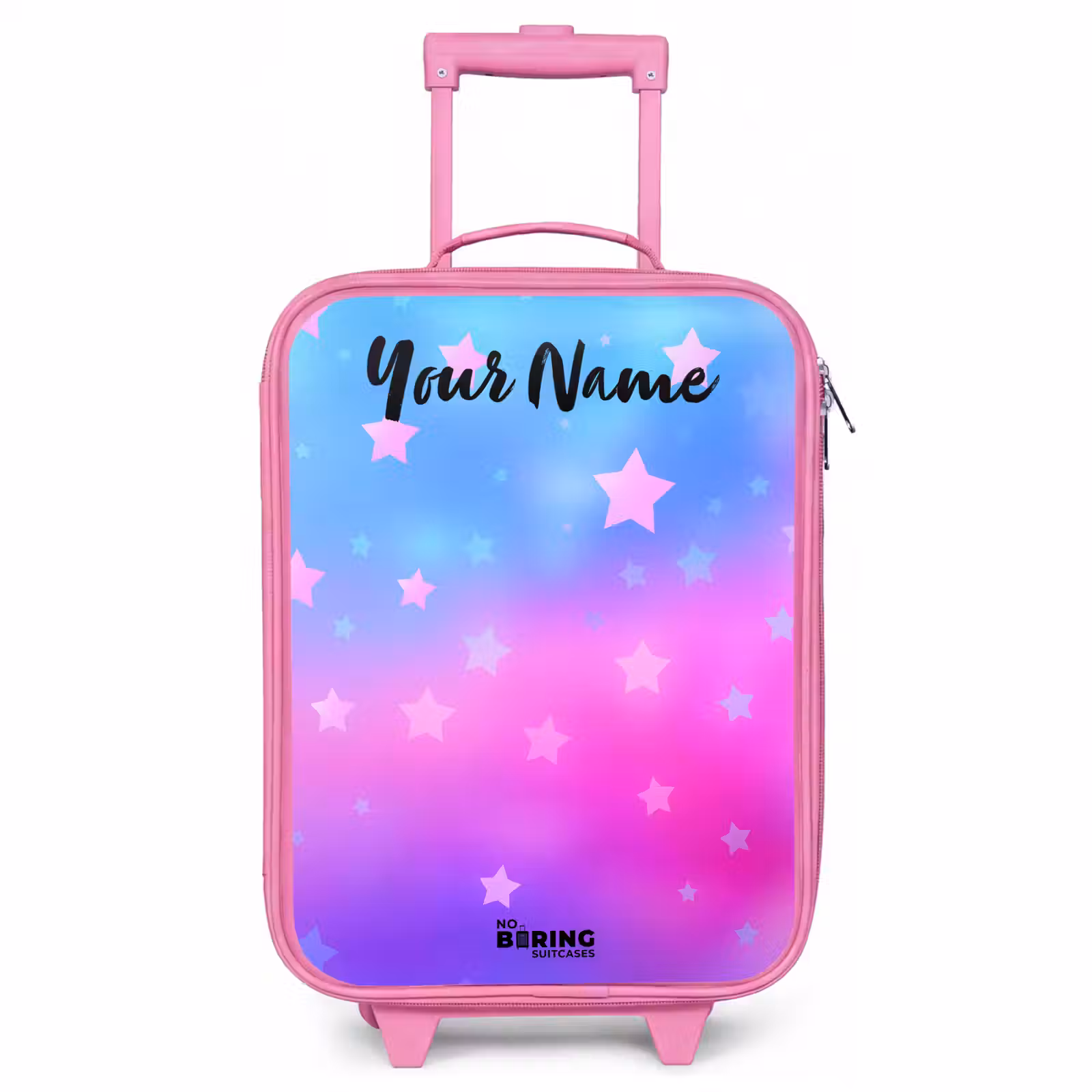 Children's suitcase with name - Pink - Stars - Pink - Blue — 1