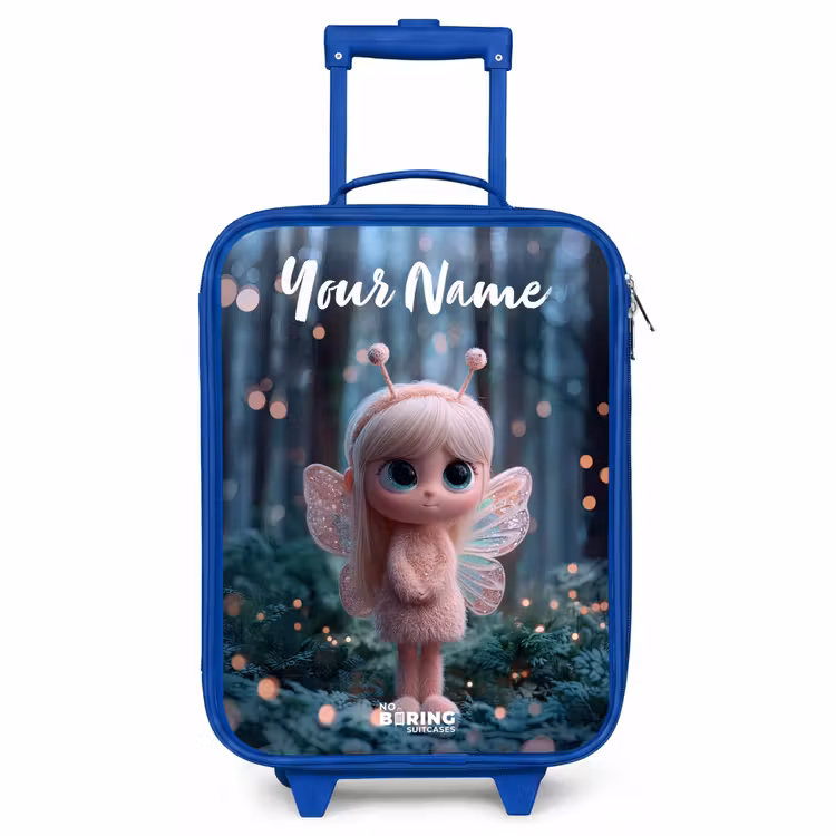 Children's suitcase with name - Blue - Fairy - Forest - Glitters — 1
