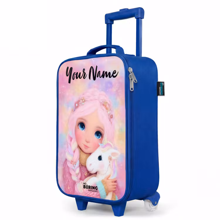 Children's suitcase with name - Blue - Girl - Unicorn - Pink — 5
