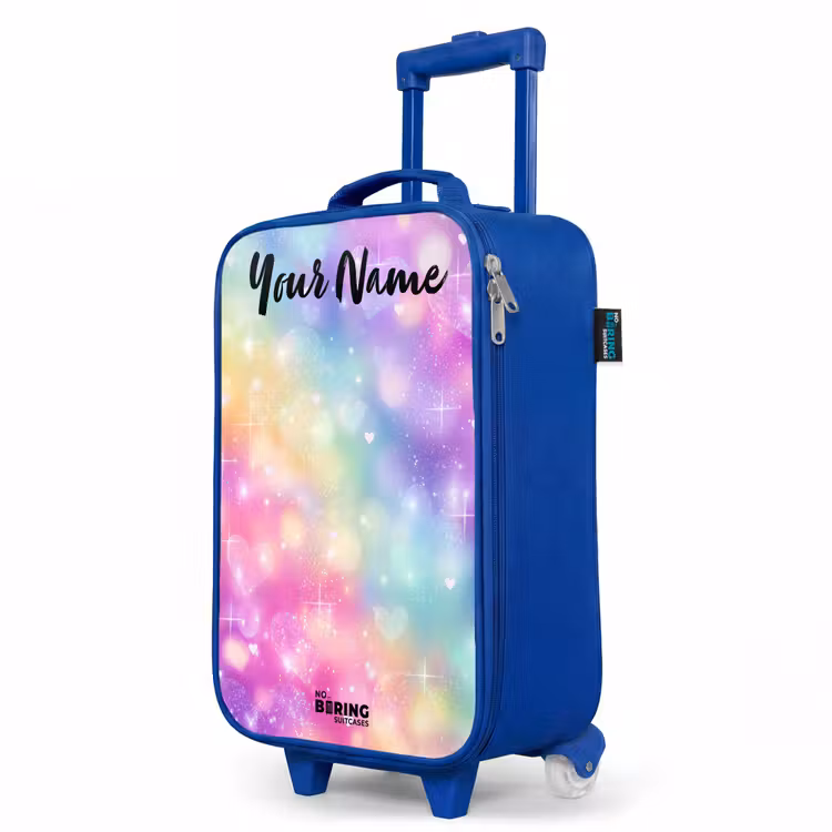 Children's suitcase with name - Blue - Light - Rainbow - Hearts — 5