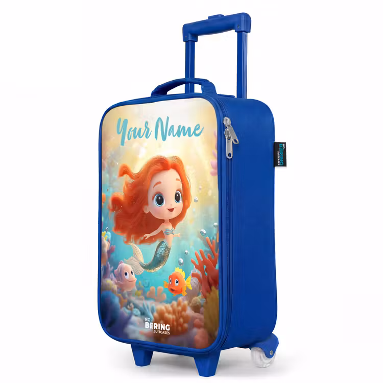 Children's suitcase with name - Blue - Mermaid - Fish - Coral — 5