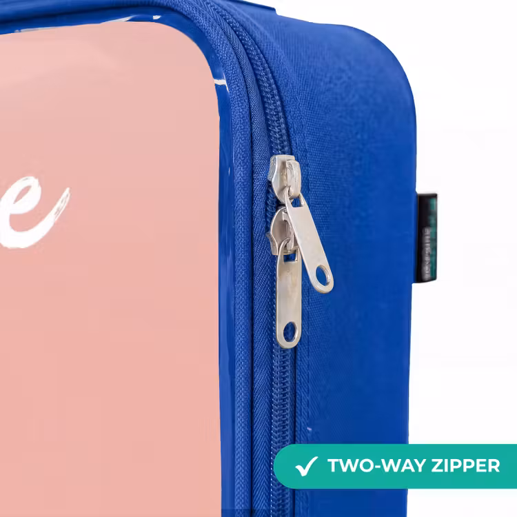Children's suitcase with name - Blue - Penguin - Dots - Pink - Minimalist — 6