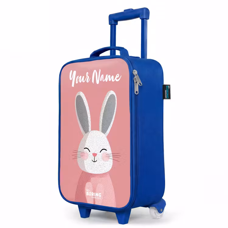 Children's suitcase with name - Blue - Rabbit - Blush - Dots - Pink — 5