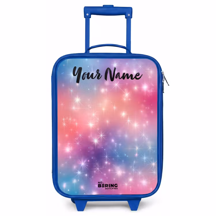 Children's suitcase with name - Blue - Stars - Abstract - Colors — 1