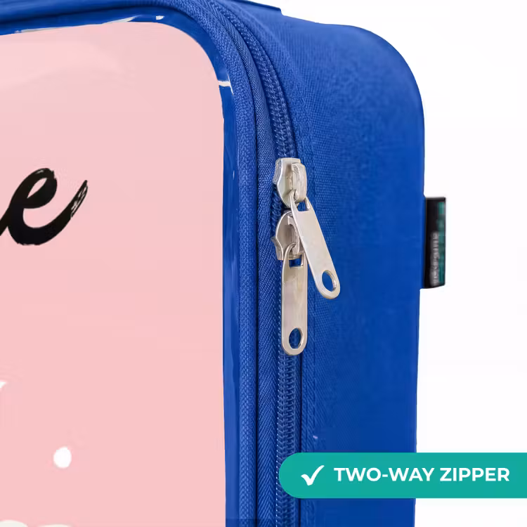 Children's suitcase with name - Blue - Unicorn - Wings - Pink - Rainbow — 6