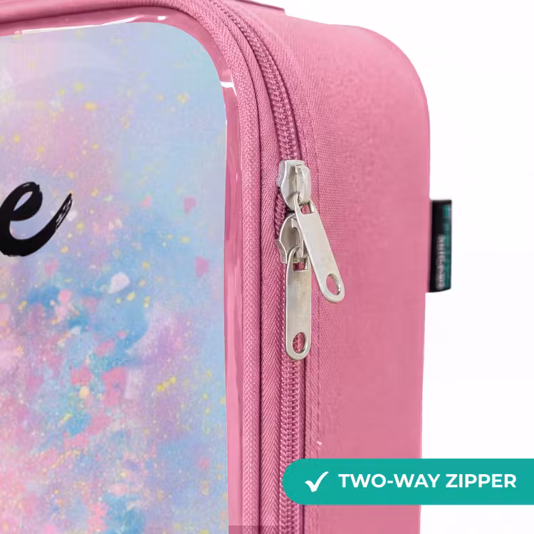 Children's suitcase with name - Pink - Girl - Unicorn - Glitter — 4
