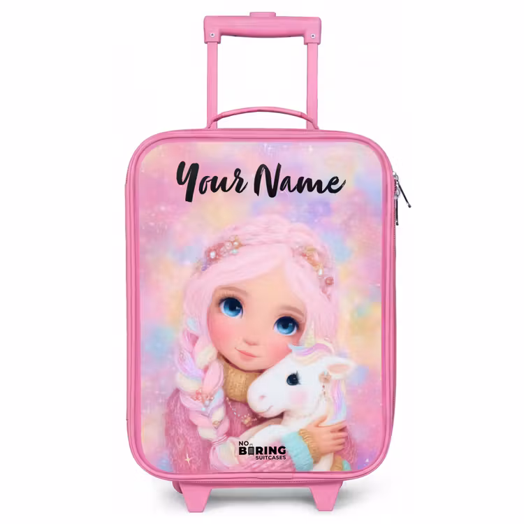 Children's suitcase with name - Pink - Girl - Unicorn - Pink — 1