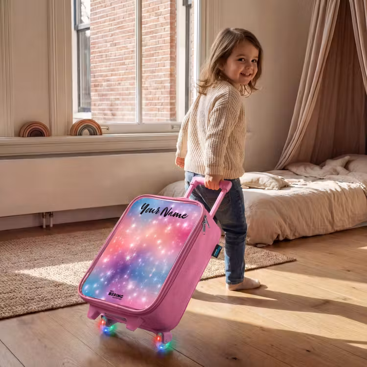 Children's suitcase with name - Pink - Stars - Abstract - Colors — 2